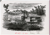 U.S. Mail paddle wheel steamship at port