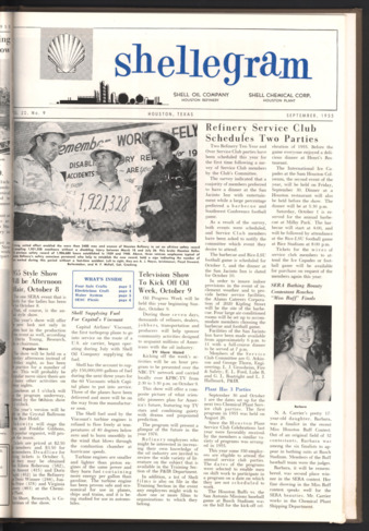 Shellegram, Vol. 20, No. 9, September 1955