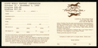 Marriott's Hunt Valley Inn Reservation Card