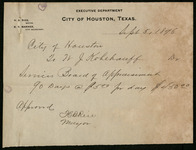 Memorandum from City of Houston to William J. Kohlhauff