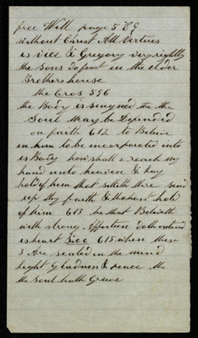 Handwritten notes accompanying manuscript journal, including schooling lessons entitled “Sea Voyage to Melbourne”