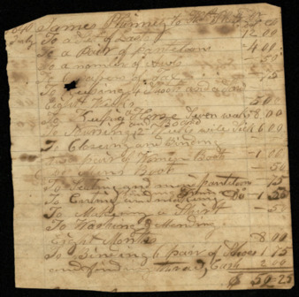 Bill from Thomas Platt to James Phinnery