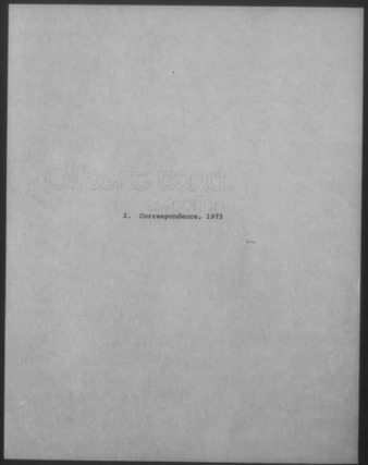 Mary Myart Malott Correspondence, 1973