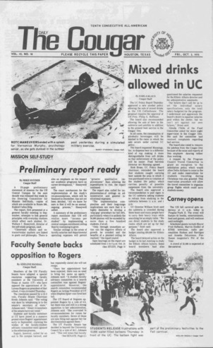The Daily Cougar. Vol. 42, No. 18, October 3, 1975.