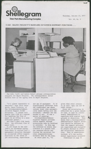 Shellegram, Vol. 42, No. 2, January 13, 1977