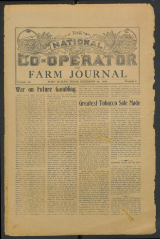 The National Co-Operator and Farm Journal, Vol. 30, No. 9, December 24, 1908