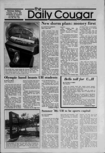 The Daily Cougar. Vol. 50, No. [113], July 3, 1984.