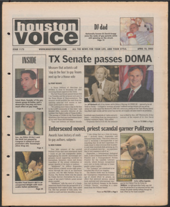 Houston Voice, No. 1173, April 18, 2003