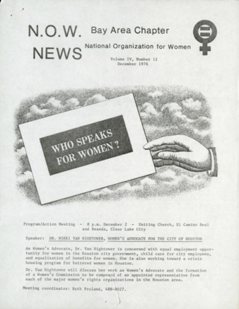 NOW News Bay Area Chapter, Vol. 4, No. 12, December 1976
