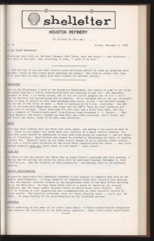 Shelletter, No. 36, November 2, 1962