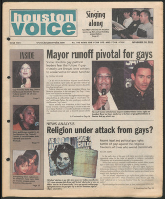 Houston Voice, No. 1101, November 30, 2001