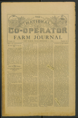 The National Co-Operator and Farm Journal, Vol. 29, No. 47, September 17, 1908