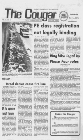 The Daily Cougar. Vol. 40, No. 42, November 14, 1973.