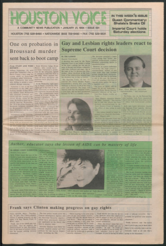 Houston Voice, No. 691, January 21, 1994