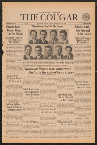 The Cougar, Vol. 6, No. 19, February 23, 1940