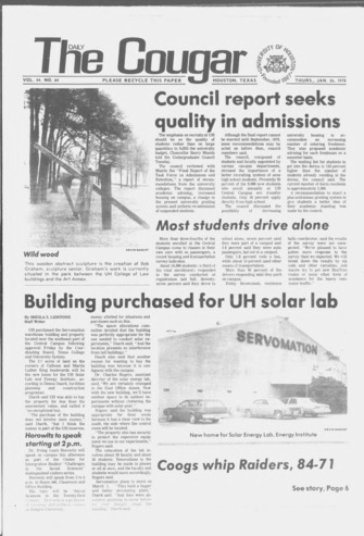 The Daily Cougar. Vol. 44, No. 64, January 26, 1978.