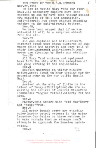 The Story of the USS Houston, compiled by officers, chiefs, and petty officers in Batavia, Java