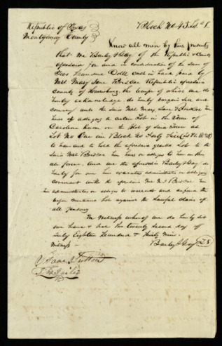 Sale receipt to Mary Jane Briscoe for a lot for $200