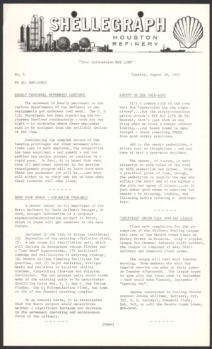Shellegraph, No. 4, August 20, 1963