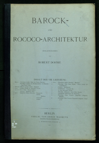 Barock- und Rococo- Architektur, Volume 3, Part 1