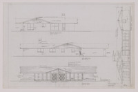 Job 67-49, Residence at Pebble Beach Drive, Sheet 1: Front, rear, and side elevation