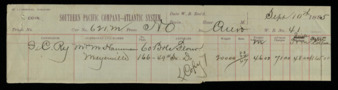 Bill to Mrs. M. Hausemann for the freight of 60 barrels of flour