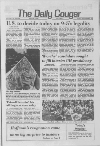 The Daily Cougar. Vol. 46, No. 19, September 21, 1979.