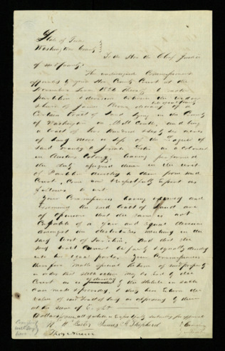 Land partition document for land owned by James Brown