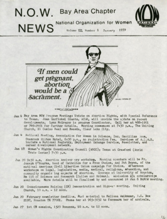 NOW News Bay Area Chapter, Vol. 7, No. 1,  January 1979