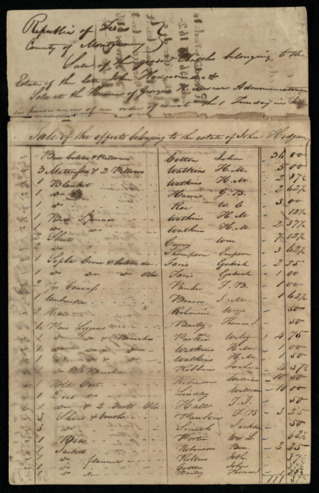 Sale of the property of the estate of John J. Hodgson