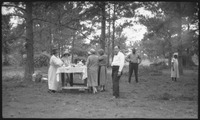 Group of people gathered at Fords Lake Lumber Co.