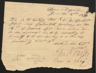 Discharge papers for N. W. Burditt