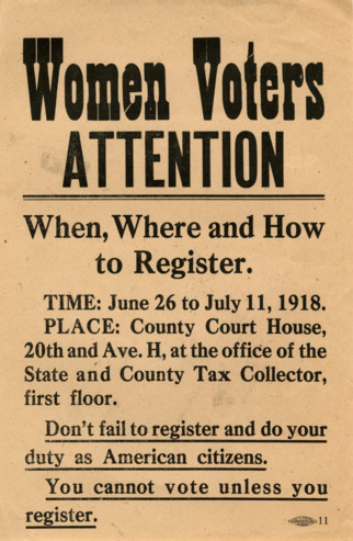 Women Voters Attention - When, Where and How to Register