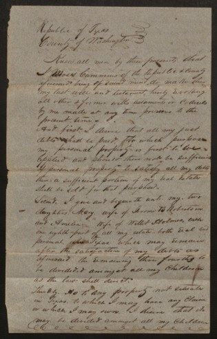 Last will and testament of Moses Cummins