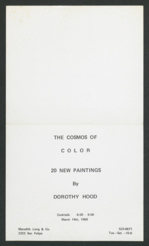 The Cosmos of Color: 20 new paintings by Dorothy Hood