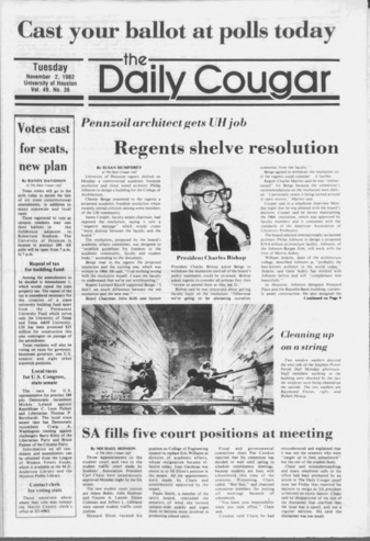 The Daily Cougar. Vol. 49, No. 36, November 2, 1982.