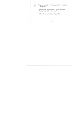 USS Houston reconstructed deck log (photocopy) for February 1942