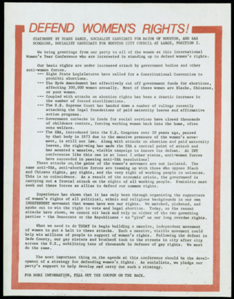 Defend Women's Rights statement 