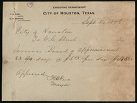 Memorandum from City of Houston to G. C. Strut