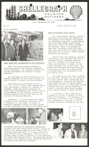 Shellegraph, No. 68, April 10, 1964 