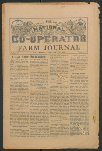 The National Co-Operator and Farm Journal, Vol. 29, No. 40, July 30, 1908