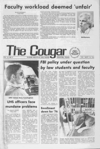 The Daily Cougar. Vol. 43, No. 8, September 10, 1976.