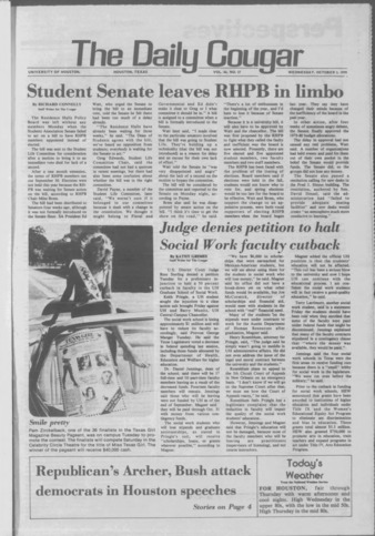 The Daily Cougar. Vol. 46, No. 27, October 3, 1979.