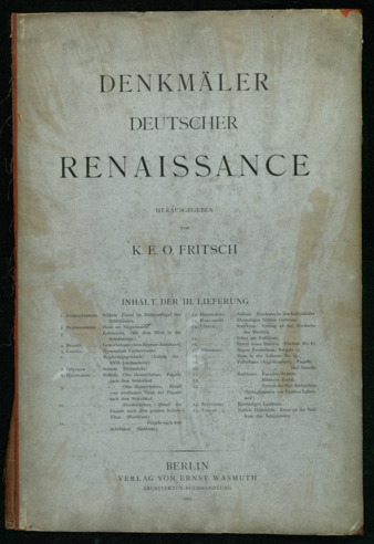 Denkmäler Deutscher Renaissance, Volume III