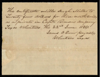 Scrip for Hugh Miller