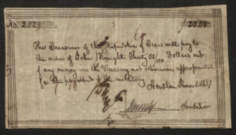 Pay certificate to John Wright