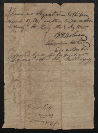 Receipt for debt paid by the estate of Sanford Holman to S.W. Canfield