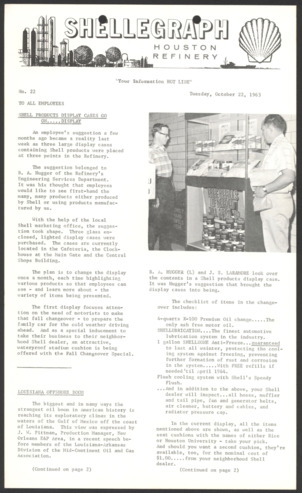 Shellegraph, No. 22, October 22, 1963