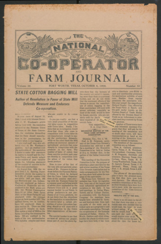 The National Co-Operator and Farm Journal, Vol. 29, No. 50, October 8, 1908