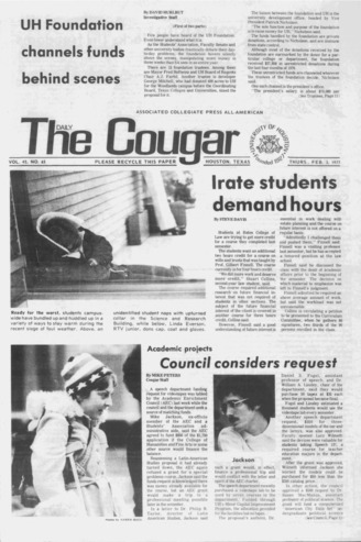 The Daily Cougar. Vol. [43], No. 65, February 3, 1977.